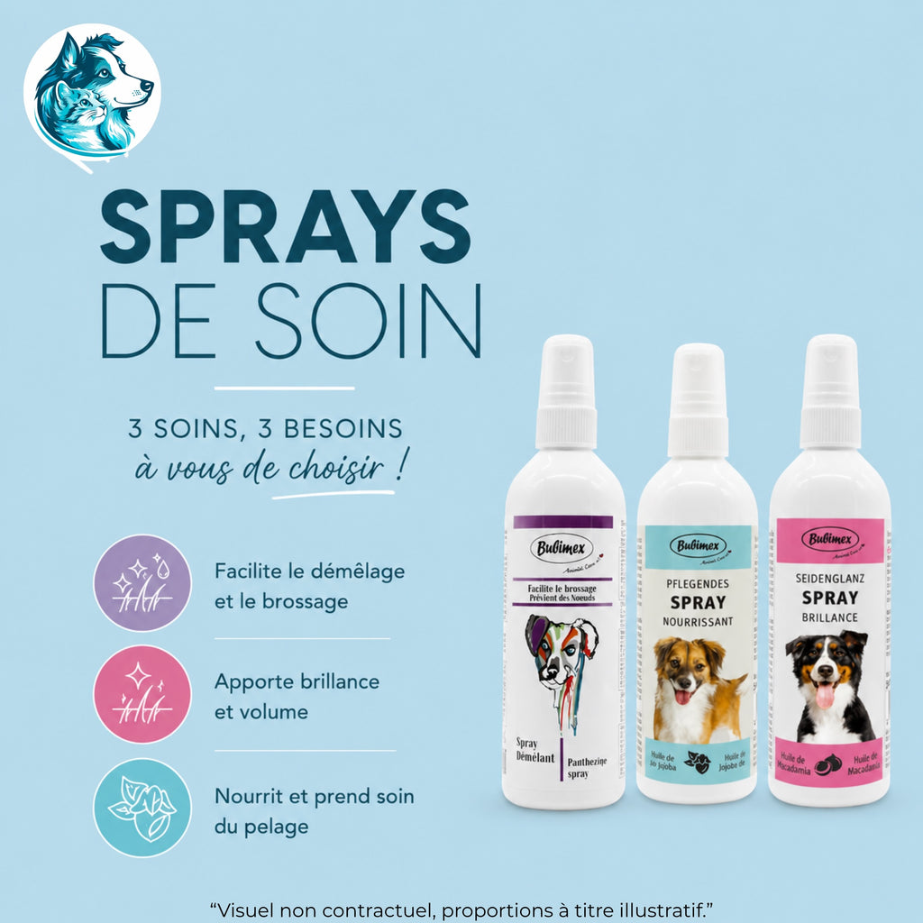 Sprays de Soin pour le Pelage – DÉMÉLI, MACA ou JOJO