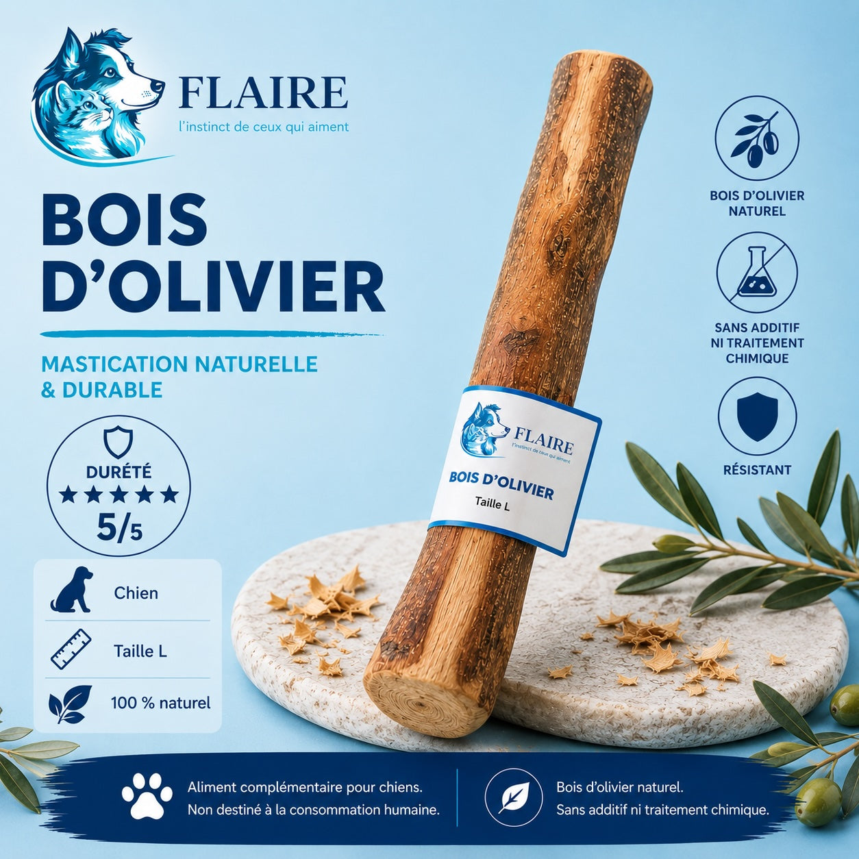 Bois d'Olivier naturel - L