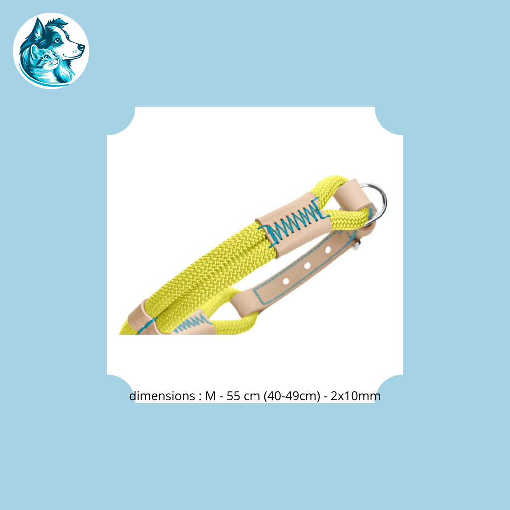 NORI Lime – Collier Corde & Cuir Premium