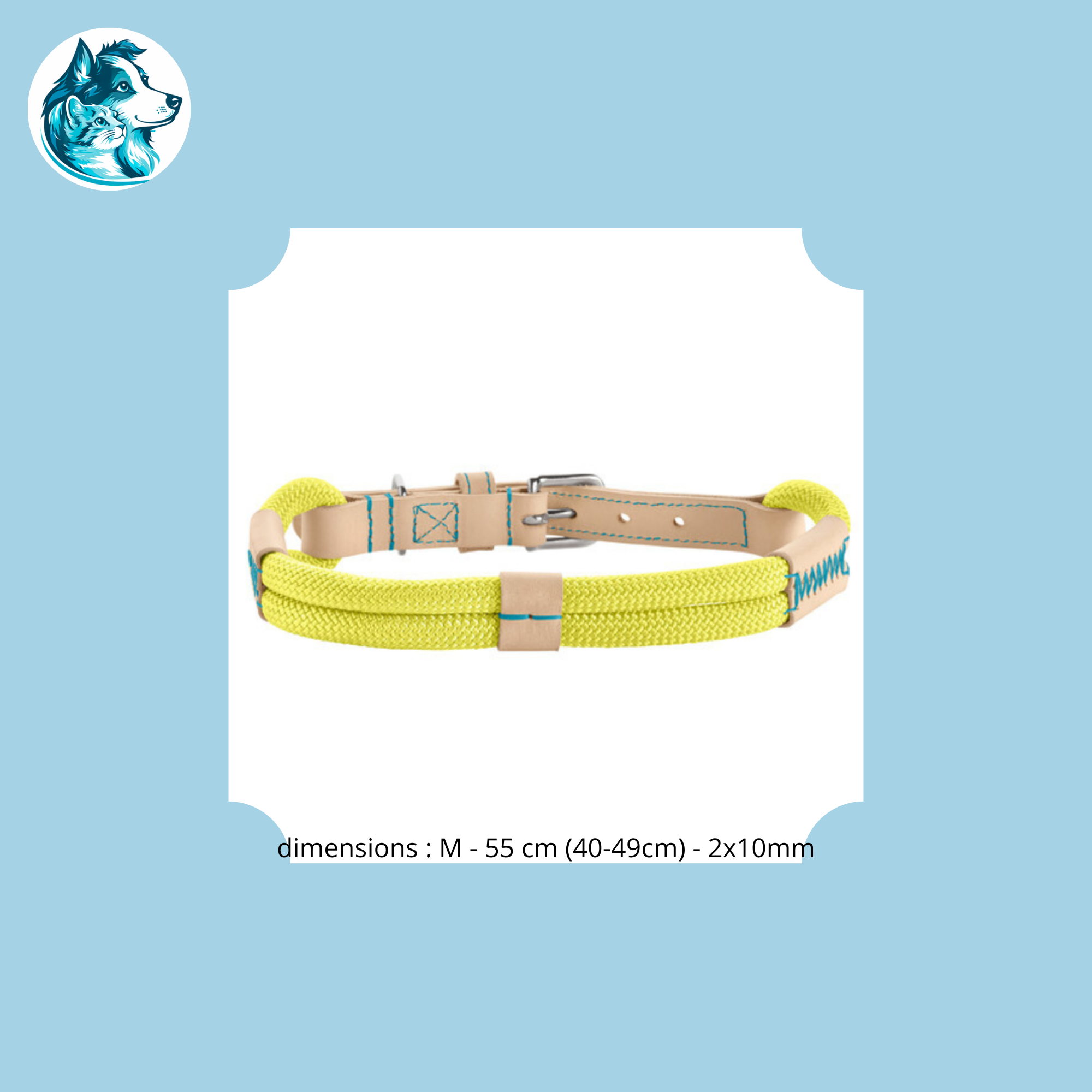 NORI Lime – Collier Corde & Cuir Premium