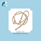 NORI Beige – Laisse Réglable Corde & Cuir Premium