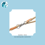 NORI Beige – Laisse Réglable Corde & Cuir Premium