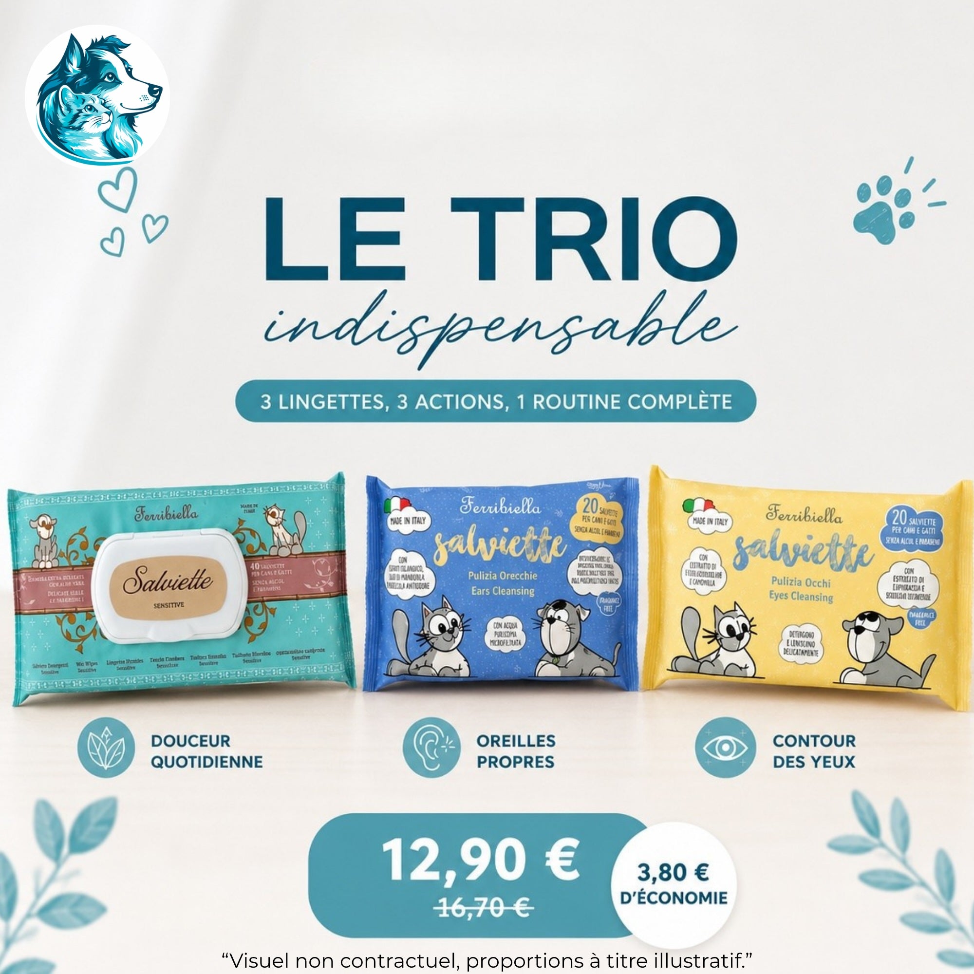Trio de Lingettes Nettoyantes – SENSI, ORELI & LUCI