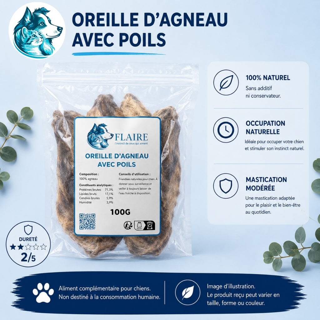 Oreille d'agneau (avec poils)