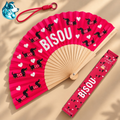 Éventail BISOU rose à motif teckels avec boîte cadeau et cordon – FLAIRE