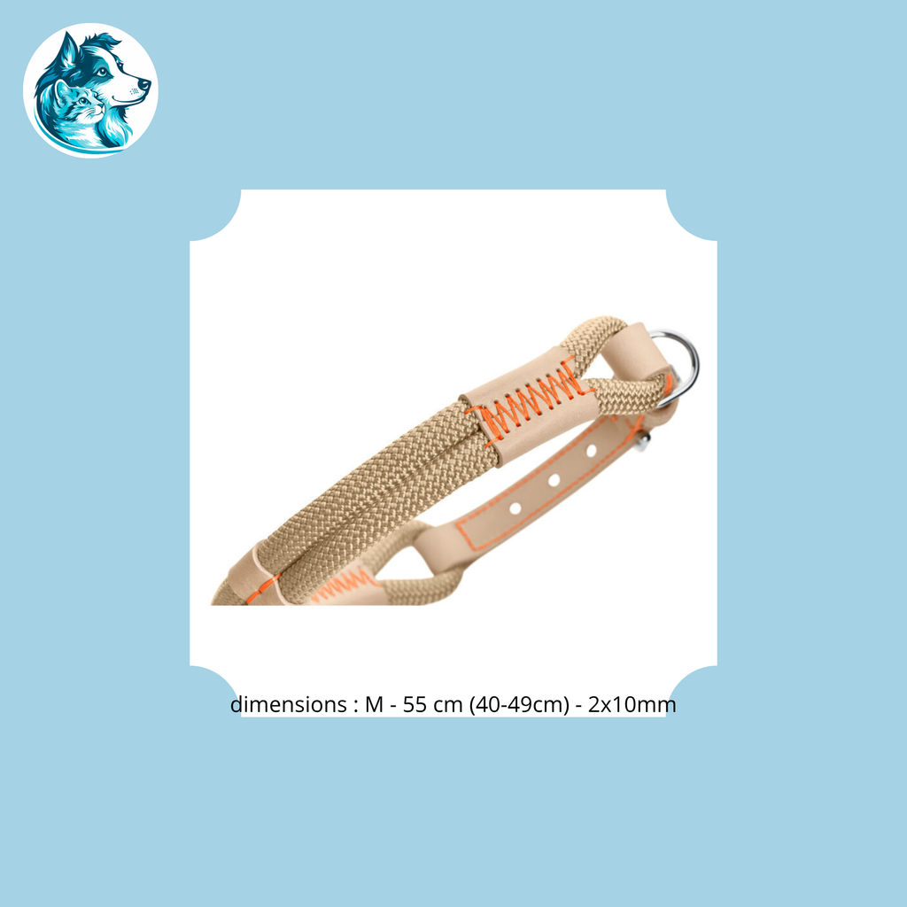 laisse beige détails orange 